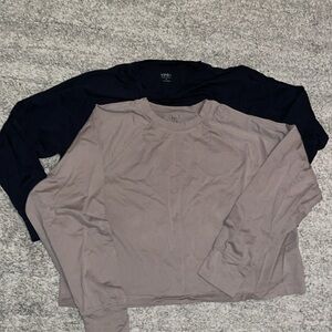 Abercrombie & Fitch Long Sleeve Tees - Black and Taupe